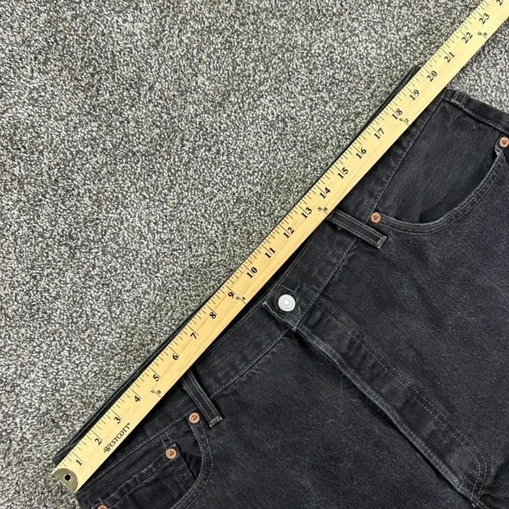 Vintage Levis 501XX Button Fly Black Denim Jeans Men 42x32 Straight Leg USA Made